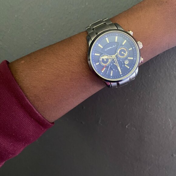 CRRJU Man stainless steel blue and silver quartz wristwatch - Picture 2 of 11